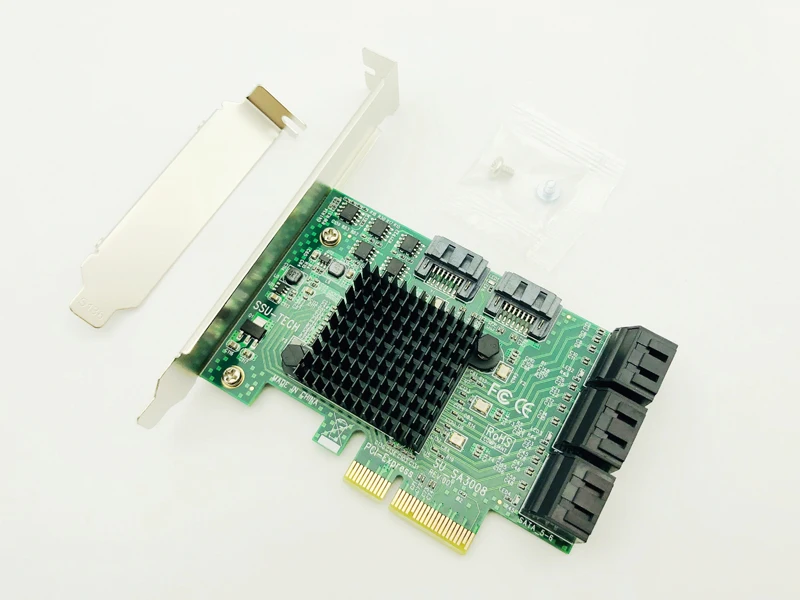 PCI-E PCI Express SATA 3,0 III 3 6 ГБ контроллер карточка SSD PCIe 8 Порты и разъёмы SATA карточка SSD SATA3.0 адаптер Райзер низкий профиль кронштейн