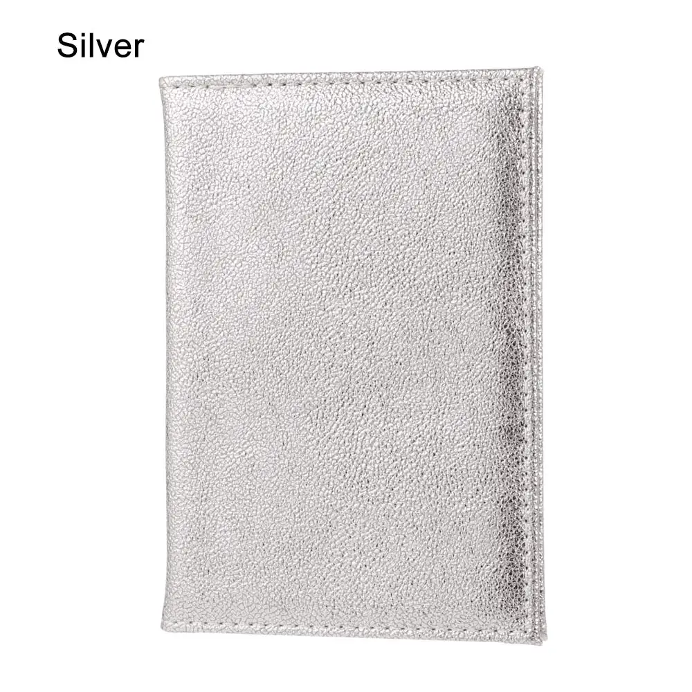 silver Блестящая блестящая сумка-держатель для паспорта из искусственной кожи, визитная карточка, Обложка для паспорта, дорожный кредитный держатель для карт, Обложка Для водительских прав - Цвет: silver