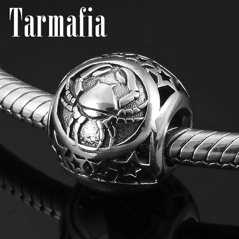 

2019 New 925 Sterling Silver Galaxy Stars Sign Cancer Fine Beads Charms DIY Jewelry Making Fit Original Pandora Charms Bracelets