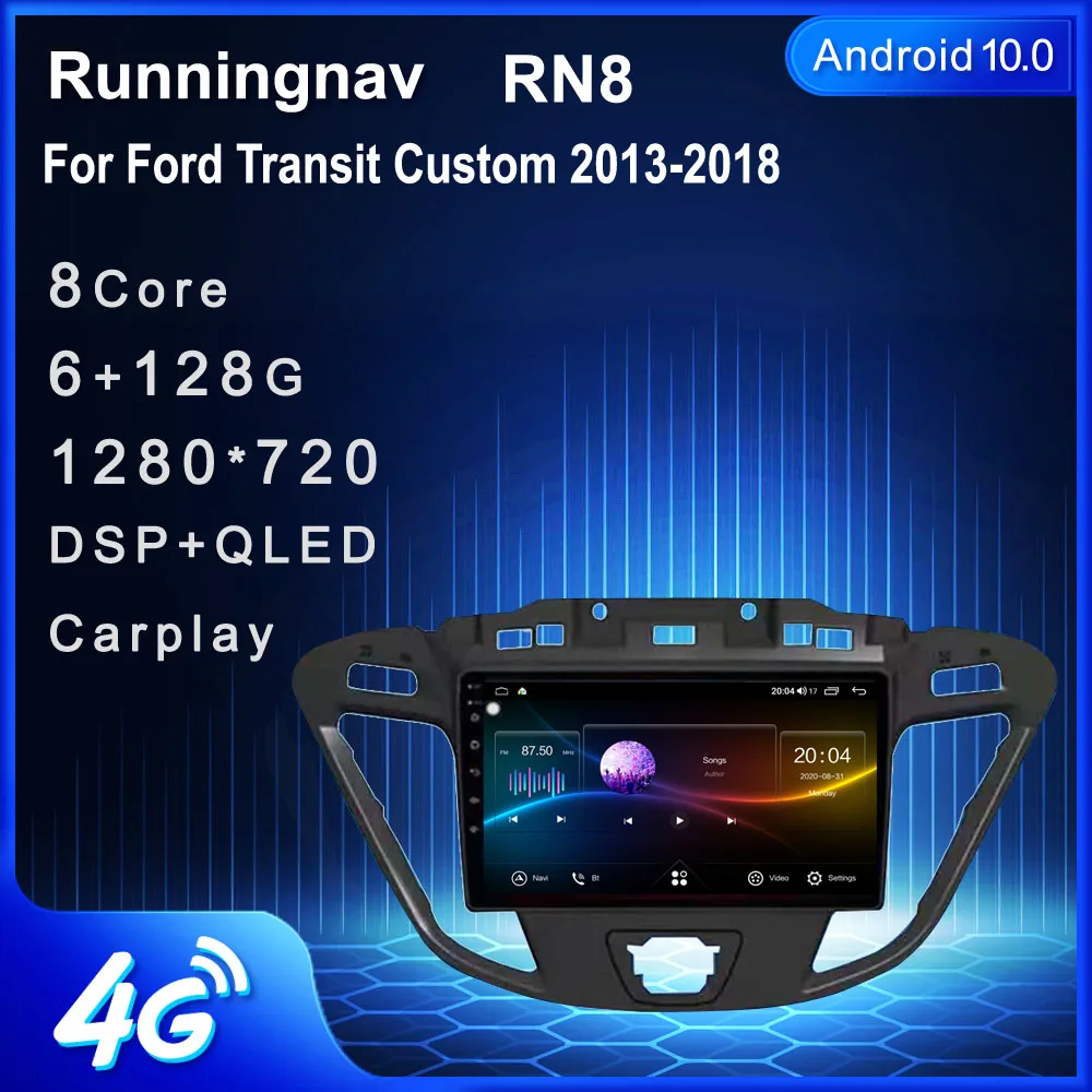 4G LTE Android 10 1 для Ford Transit Custom 2013 2014 2015 2016-2018 Автомагнитола мультимедийный видеоплеер
