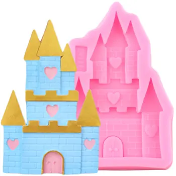 

Princess Castle Fondant Molds 3D House Silicone Mold Baby Party Cake Decorating Tools Candy Clay Chocolate Gumpaste Moulds