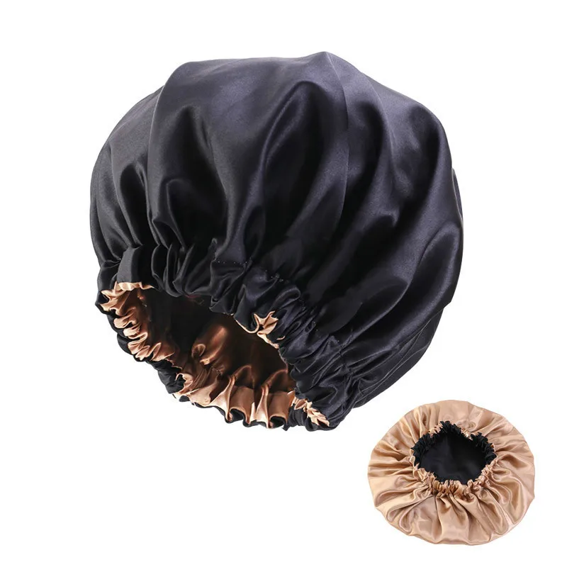 New Extra Large Satin Lined Bonnet Women Big Size Beauty Print Satin Silk Bonnet Sleep Night Cap Head Cover Bonnet Hat Wholesale