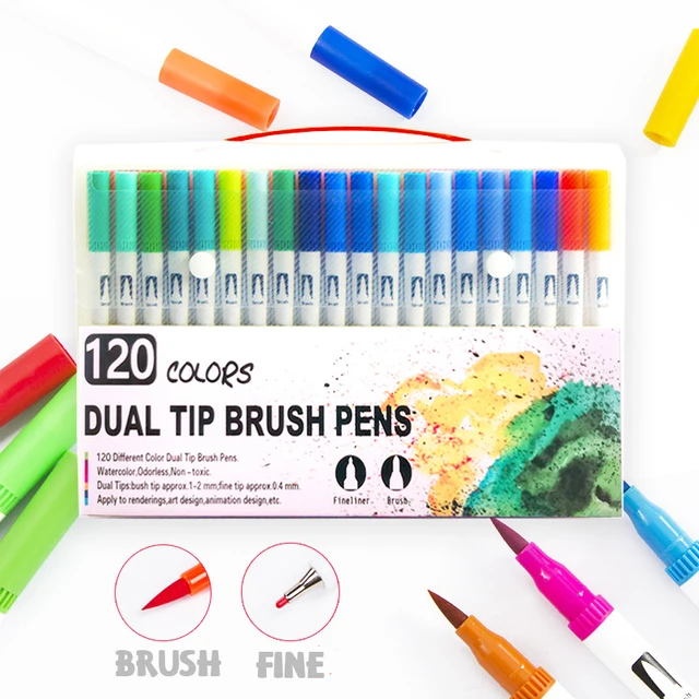 Hethrone Colors Dual Tip Brush Pens 120 Colors Brush Pen – HETHRONE