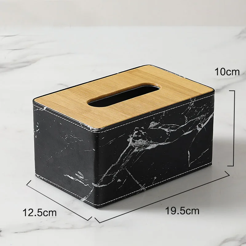 Мраморная Скандинавская гостиная столовая коробка для салфеток поднос домашний креативный ящик для хранения украшений бумажная коробка для украшения гостиной - Цвет: black-C