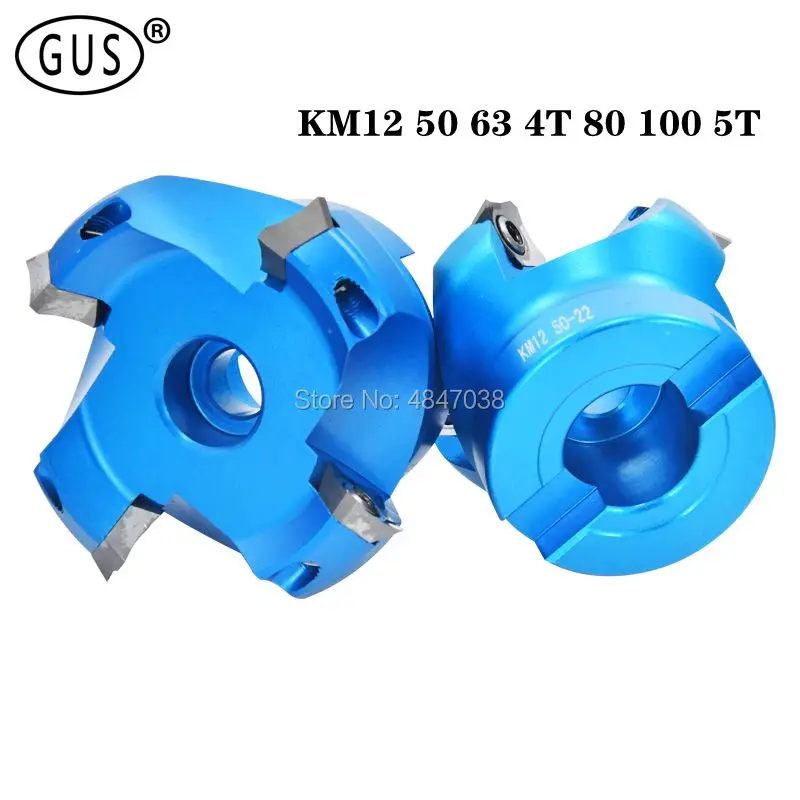 

KM12 50 63 4T 80 100 5T Aluminum Flat Head Milling Cutter SEKT1204 Carbide Blade CNC Machine Tool High Hardness Tool