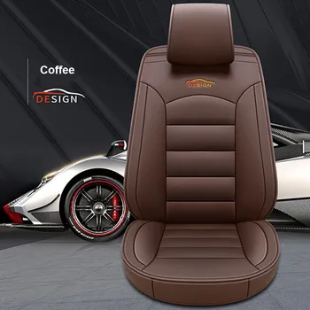 

Universal US Brown 5-Seat Car SUV Auto Leather Seat Covers Cushion Front+Rear Waterproof UV-Resistant for Toyota Camry
