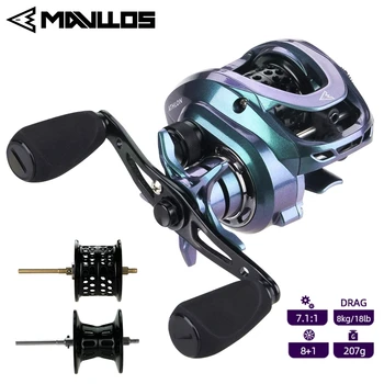 

Mavllos ATHLON Thumb Knob Cover Fishing Reel Ratio Speed 7.1:1 Shallow&Deep Spool NMB Bearing Baitcasting Reel Left Right Hand