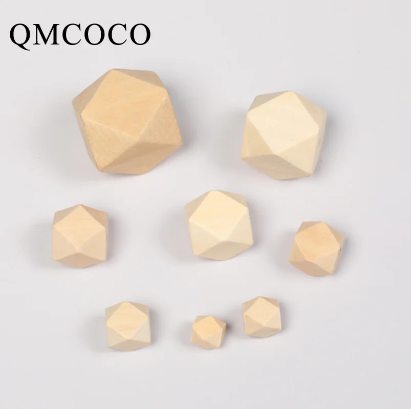 12 15 18 20 25 30mm Natural Color Octagonal Wooden Beads Custom Decorations Crafts Kid's Jewelry Baby Toys Bracelet Accessories top wooden necklace bracelets earrings set display stand jewelley display holder stand velvet jewelry box organizer wholesale