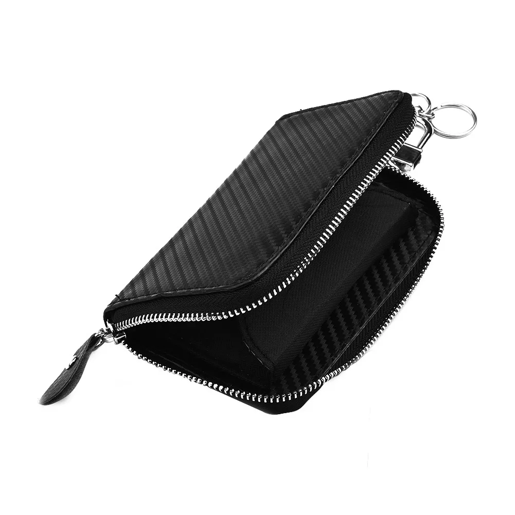 Car Keyless Blocker Key RFID Signal Blocker Case Faraday Cage Fob Pouch Bag Carbon Fiber Vehicular Safe Protector