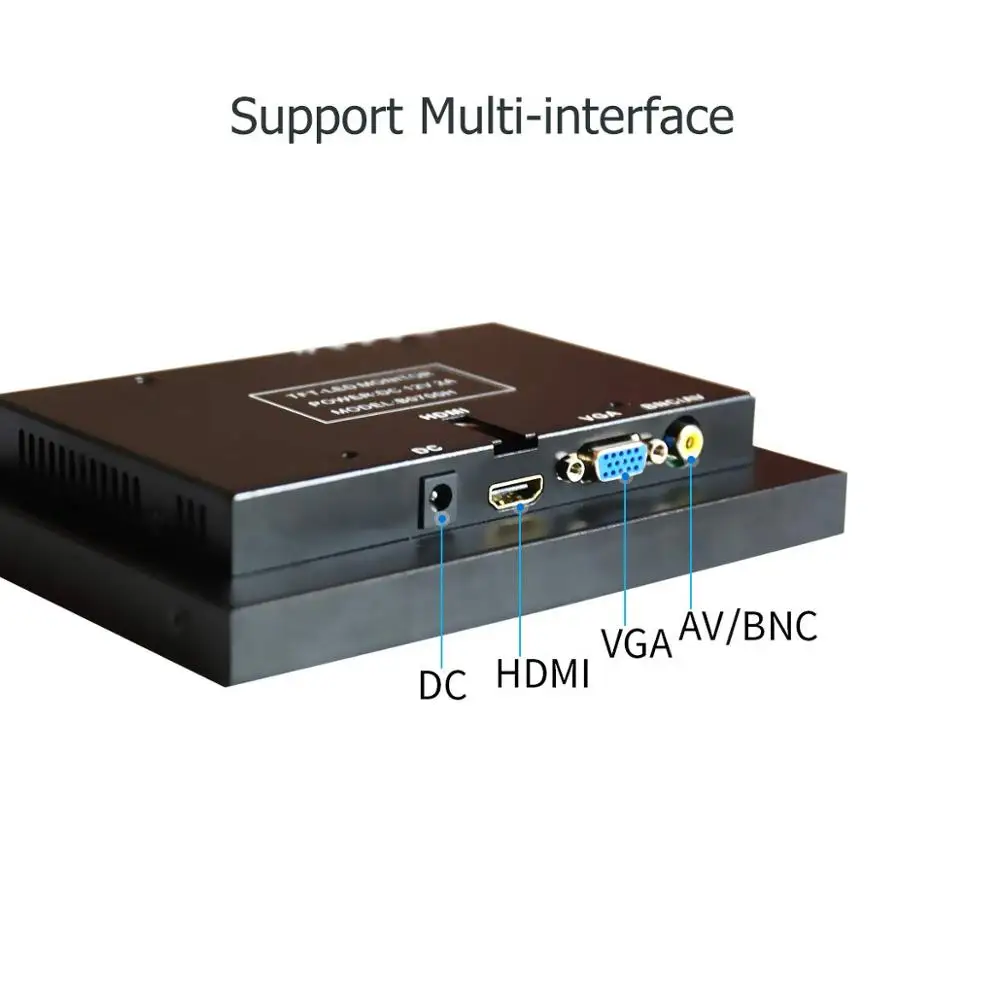 7-дюймовый автомобильный мини маленький портативный монитор ПК Full HD 1024x600 дисплея верхней части AV, VGA, HDMI BNC интерфейс для фабрика офисной заднего хода