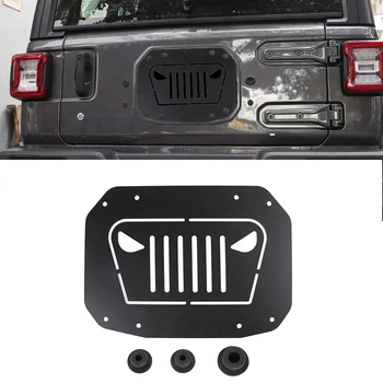 

for Jeep Wrangler JL 2018 2019 2020 Spare Tire Carrier Delete Filler Plate Tramp Stamp+3 Pieces Rubber Plugs Car Accessory Black