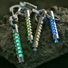 TEC-S323  S360 Bead Blasted Stainless Steel Black Diamond Carbon 3*22.5mm Self-luminating vials Keychain 5