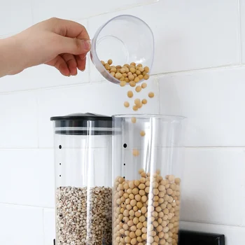 

Manual Control Storage for Cereal Nuts Beans Trail Mix Candy Granola Rice Wall Mounted Dry Food Dispenser Smart Space