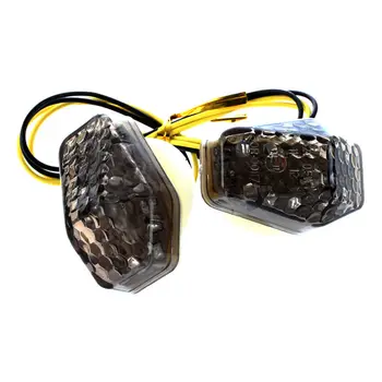 

2 x 15 LED Flashing Lights Indicator Light Yellow DC 12V for Moto Suzuki SV