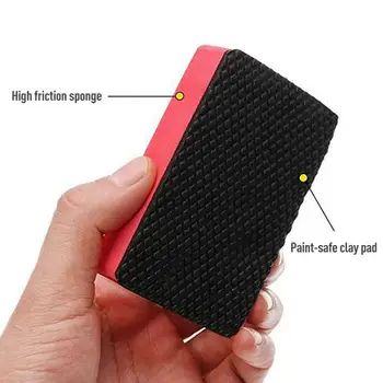 

Polish Car Clay Wash Mud Black & Red Volcanic mud Sponge Block Cleaning Eraser