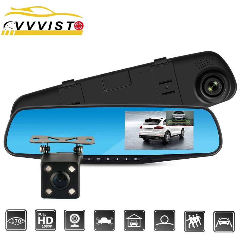 

Full HD 1080P Car Dvr Camera Auto 4.3 In Rearview Mirror DVR Dash Camera For Car DVR Recorder Video Registrator Mini Avtoregistr