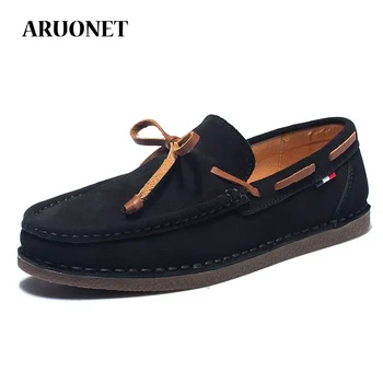 

ARUONET Men's Breathable Dress Shoes Summer High Quality Men Business Flats Brand Social Driving Shoes Nauticos Hombre Zapatos
