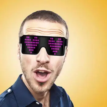 

LED Illuminated Party Glasses Futuristic Eye Mask Luminous Glasses USB Charging DIY Application Control Fast Flash LED