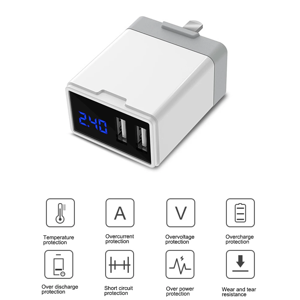 5V2. 4A двойной порт USB зарядное устройство для мобильного телефона Быстрая зарядка настенное зарядное устройство для iPhone samsung Xiaomi