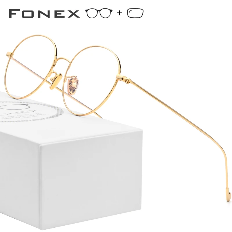 

Pure Titanium Prescription Glasses Frame Men Retro Women Round Eyeglasses New Vintage Myopia Optical Frames Eyewear