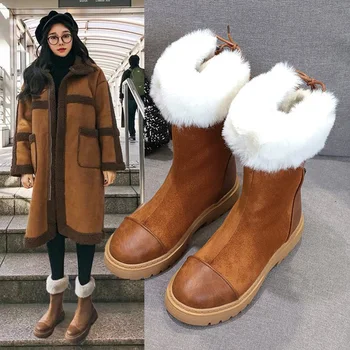 

Women's 2020 winter warm plush snow boots, fur plush shoes, ankle boots,plus velvet warm non-slip cotton boots and platform boot