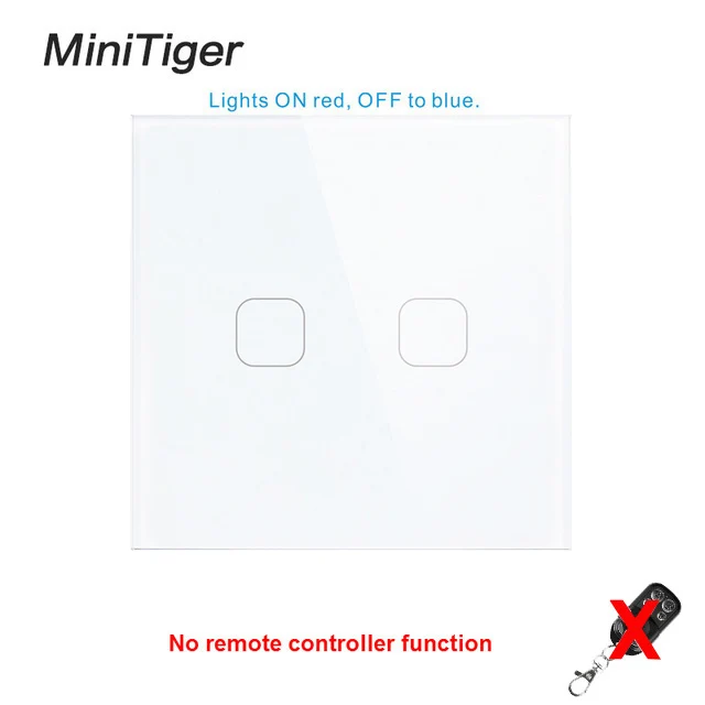 Minitiger сенсорный выключатель 1 2 банда 1 способ беспроводной пульт дистанционного управления светильник Светодиодный индикатор для RF433 умный дом сенсорный переключатель - Цвет: White MT-D602