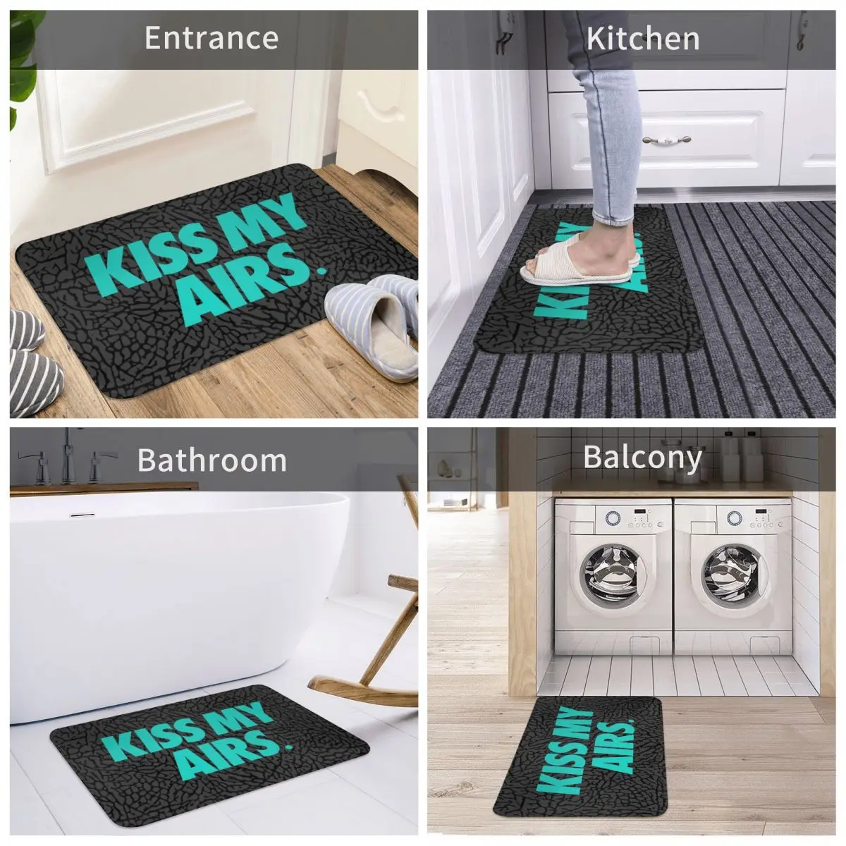 KISS MY AIRS Polyester Doormat Rug carpet Mat Footpad Non-slip Water oil proof Entrance Kitchen Bedroom balcony toilet 40*60cm