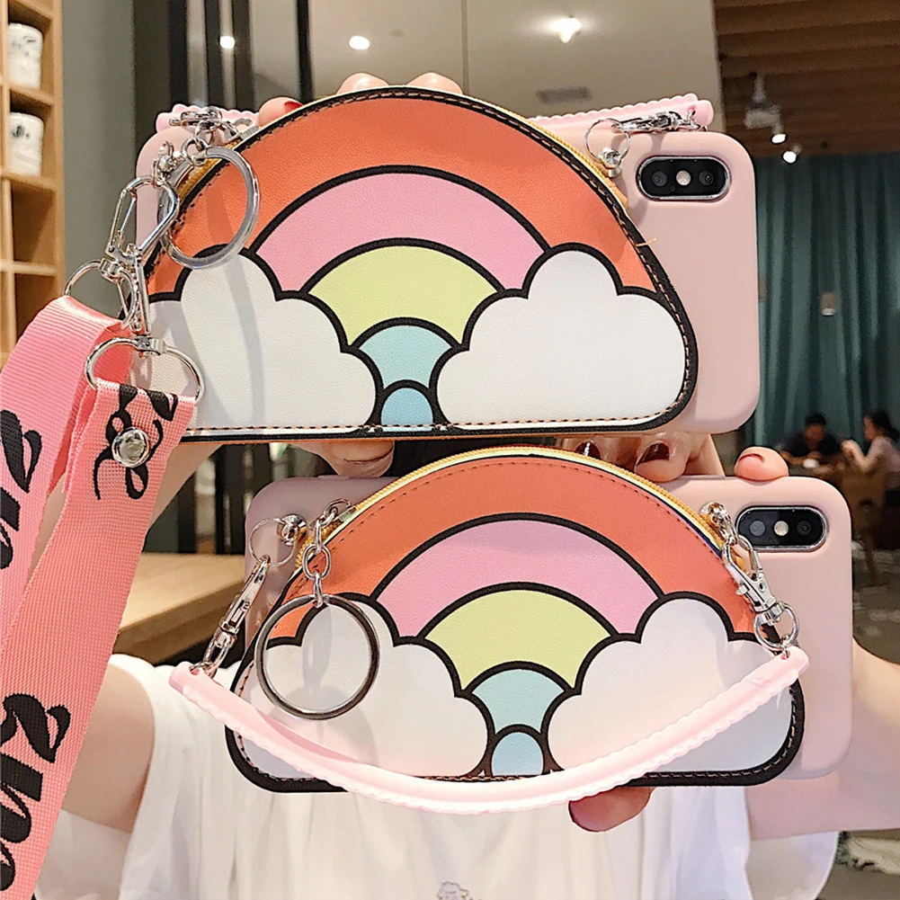 Кошелек с ремешком через плечо чехол для iPhone X XS MAX XR 6 6S 7 8 Plus слот для карт плечевой ремень Чехол Сумочка Кошелек с цепочкой