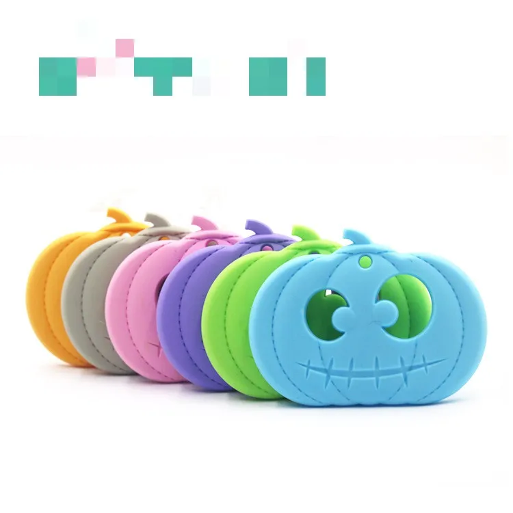 

Factory direct sales new baby Halloween Pumpkin gum children silicone molar toys custom wholesale SP036