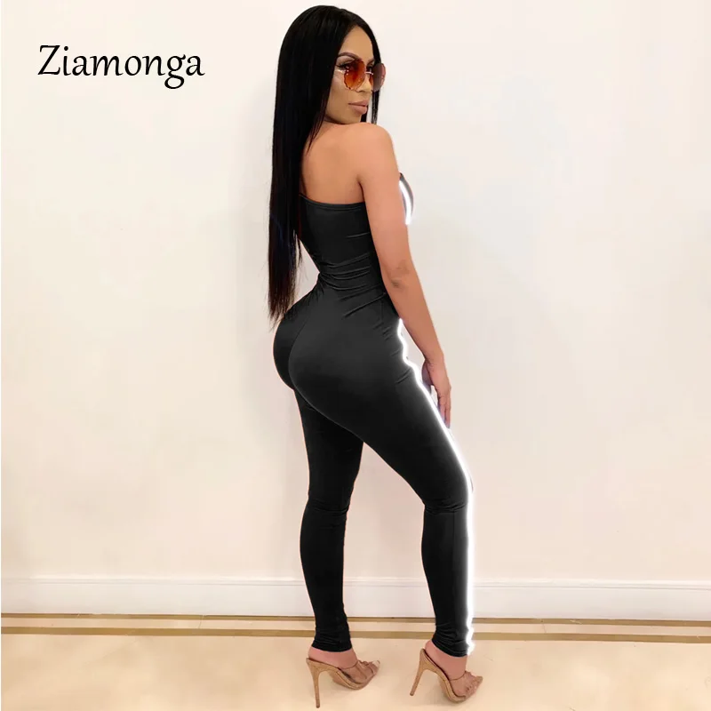 Ziamonga, Женский обтягивающий комбинезон, светоотражающий, в полоску, из кусков, для фитнеса, боди, новинка, женский сексуальный комбинезон для тренировок