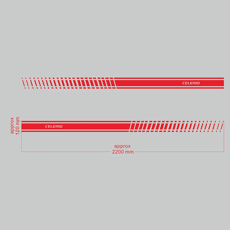  2pcs Car Sticker Racing Stripe Body Side Skirt for Suzuki CELERIO Styling Car Body Stickers