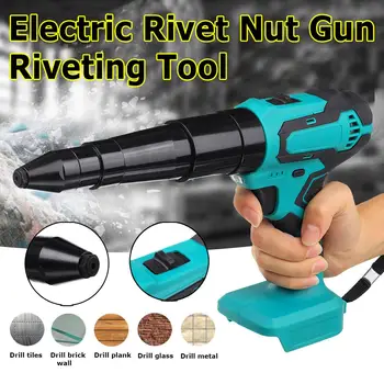 

Portable Cordless Electric Rivet Gun Rivet Nut Drill With LED Riveting Tool Adapt for 18V Makita Battery