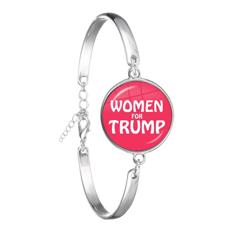 Коллекция Дональд Трамп, стеклянный браслет из кабошона, флаг США, удерживает Америку, большой 3D принт, цепь, браслет Jewrlry