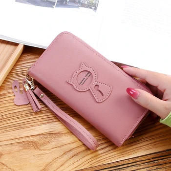 

New Women Pu Leather Wallets Female Long Zipper Purses Large Capacity Money bag Phone Wallet Coin Card Holders With Strap Clutch