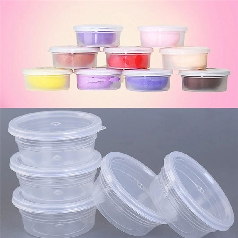 12 pieces of slime simple portable storage box storage container foam ball storage cup sealed container with lid