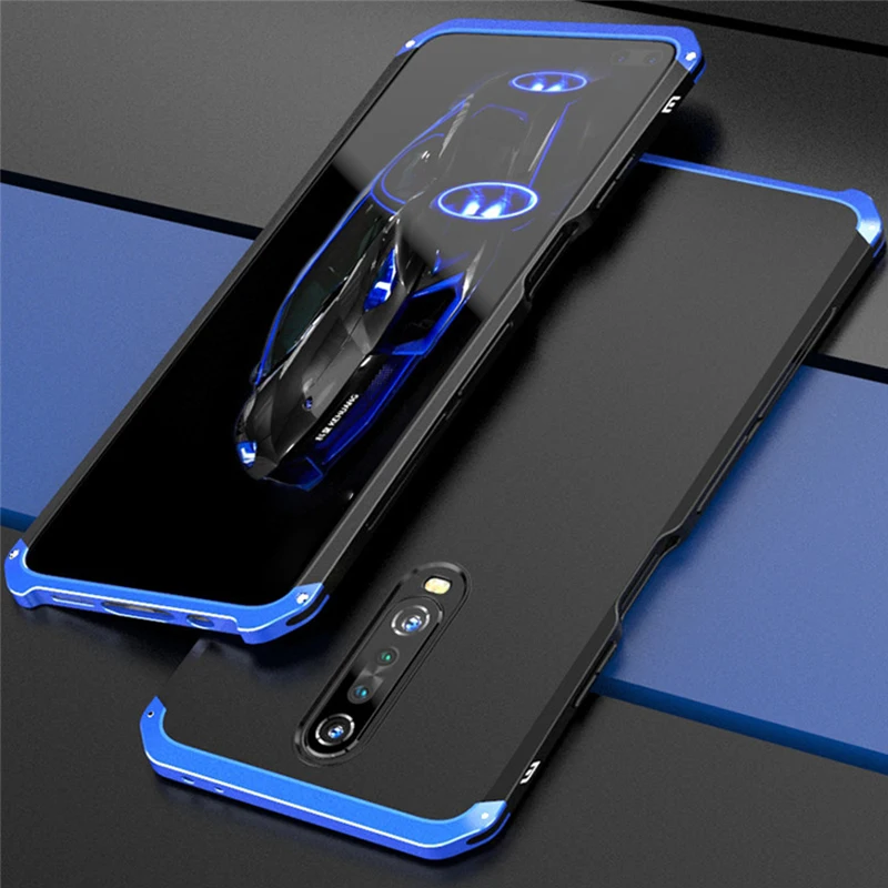 

Aluminum Metal Bumper Case For Xiaomi Redmi K30 Note 8 Pro Note 7 Armor Matte PC Cover For Xiaomi 9 Pro MIX 2 2S Case Shockproof