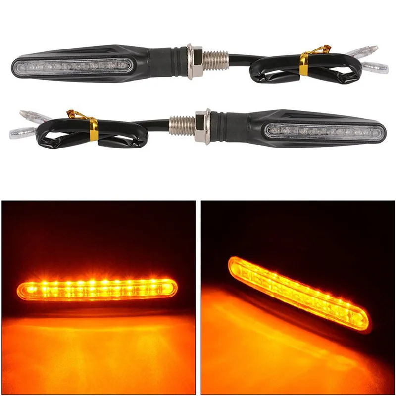 

4Pcs/lot Universal Motorcycle Led Turn Signal Indicators Flowing Water Flicker Blinkers Flexible Bendable Amber Light Lamp
