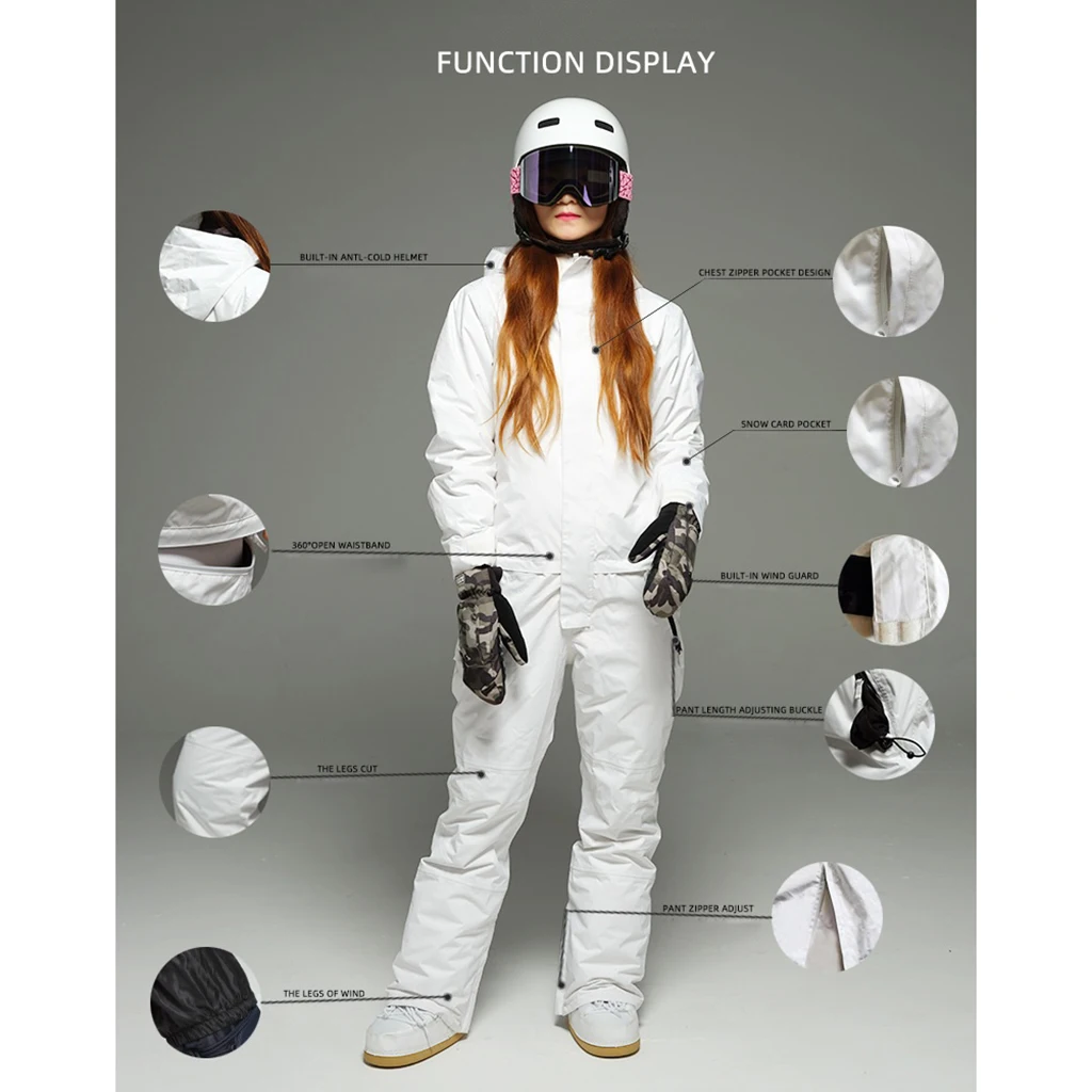 Unisex Snowsuits Windproof Men Women Ski Suits Jumpsuits Winter Outdoor for Snow Sports XS-XXL