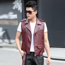 Для мужчин куртка из искусственной кожи жилет куртка тепловоз жилет рок прилив мужской топ мода Для мужчин одежда уличная мужской костюмы
