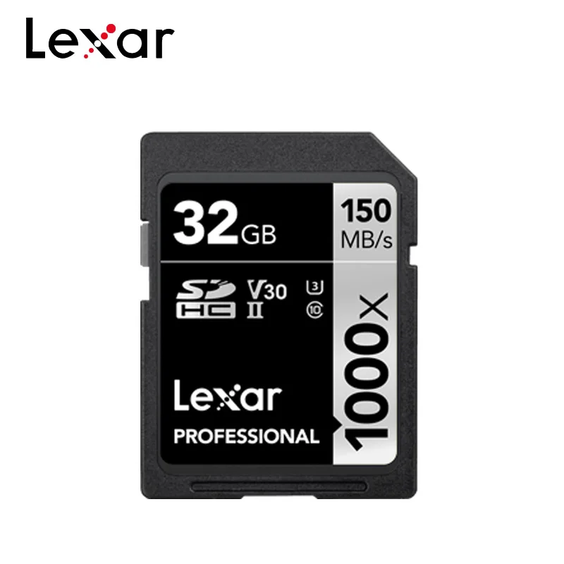 Lexar SD карта 1000x V30 класс 10 высокая скорость 150 МБ/с./с 32 Гб U3 UHS-II карта памяти для 3D 4 к HD видео камера