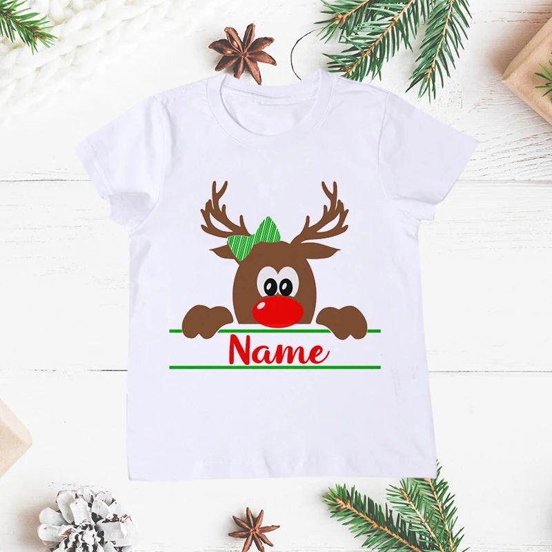 thumbnail image 1 of Camisetas navideñas de reno, camisetas personalizadas de vacaciones de Navidad, camisetas familiares de feliz Navidad para papá, mamá, hermano, hermana y bebé, 1 of 5