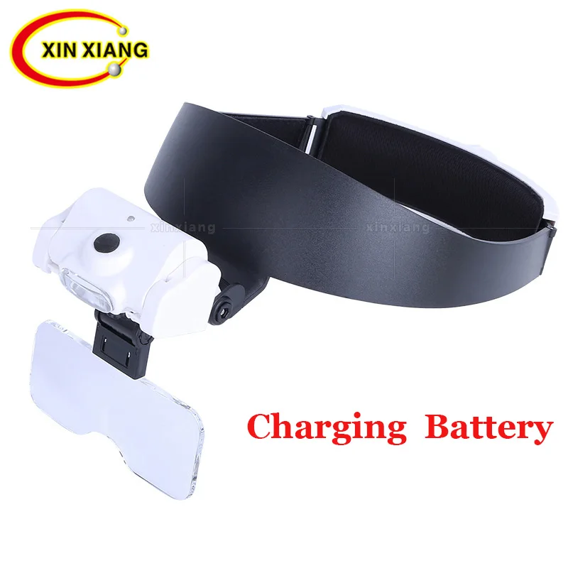 

Charged Headband Led Light Glasses Magnifier Watchmaker Watch Repair Magnifier Embroidery Magnifying Glass Led Eyeglasses Loupe