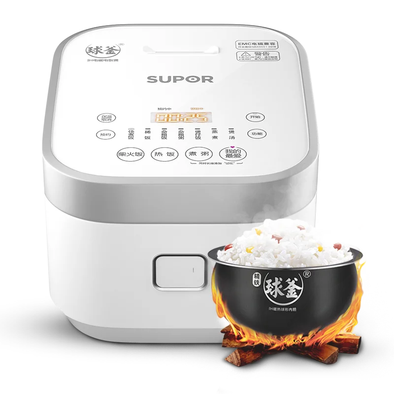 Белый 220V 800W 3L IH Electric Rice Cooker Mini Rice Cooker Intelligence Rice Cooker Electric Cooker Household Electric Food Warmer - Цвет: Белый
