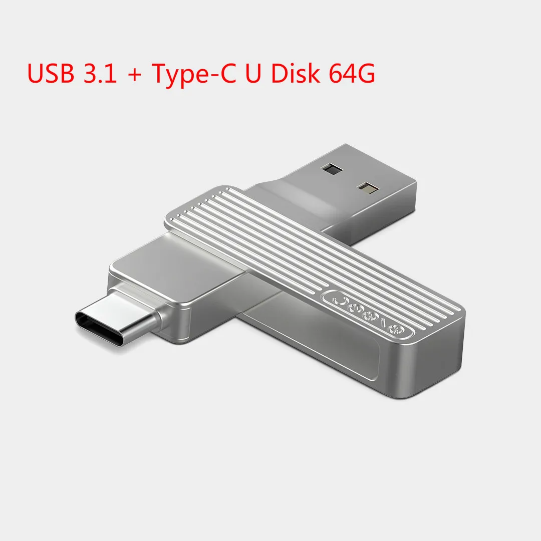 Type-C USB 64G Xiaomi USB 3,1 U накопитель OTG металлический флеш-накопитель с разъемом MFi Lightning/type-C для iPhone 11 Pro/11/XS/X/8/7 - Цвет: Type-C USB 64G