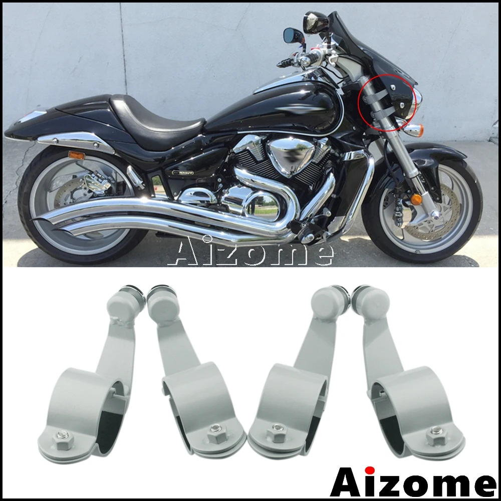 1 Set Motorcycle Steel Windscreen Mount Clamps For Suzuki 20062014