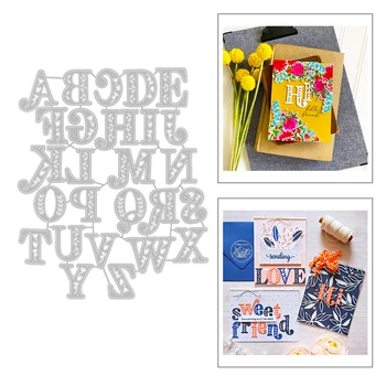 

2020 New Hot English Capital Sentiment Alphabet Word Mould Metal Cutting Dies For and Scrapbooking Foil Card Making no stamps