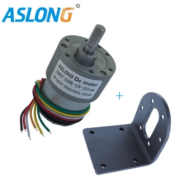 

12v Mini DC Encoder Gear Motor from 12rpm to 1600rpm with 37mm metal gear reducer ccw/cw speed govering hall sensor