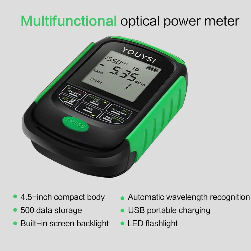 High Precision NEW 4in1 Li-Lion Battery Optical Power Meter Visual Fault Locator Network Cable Test Fiber Tester VFL