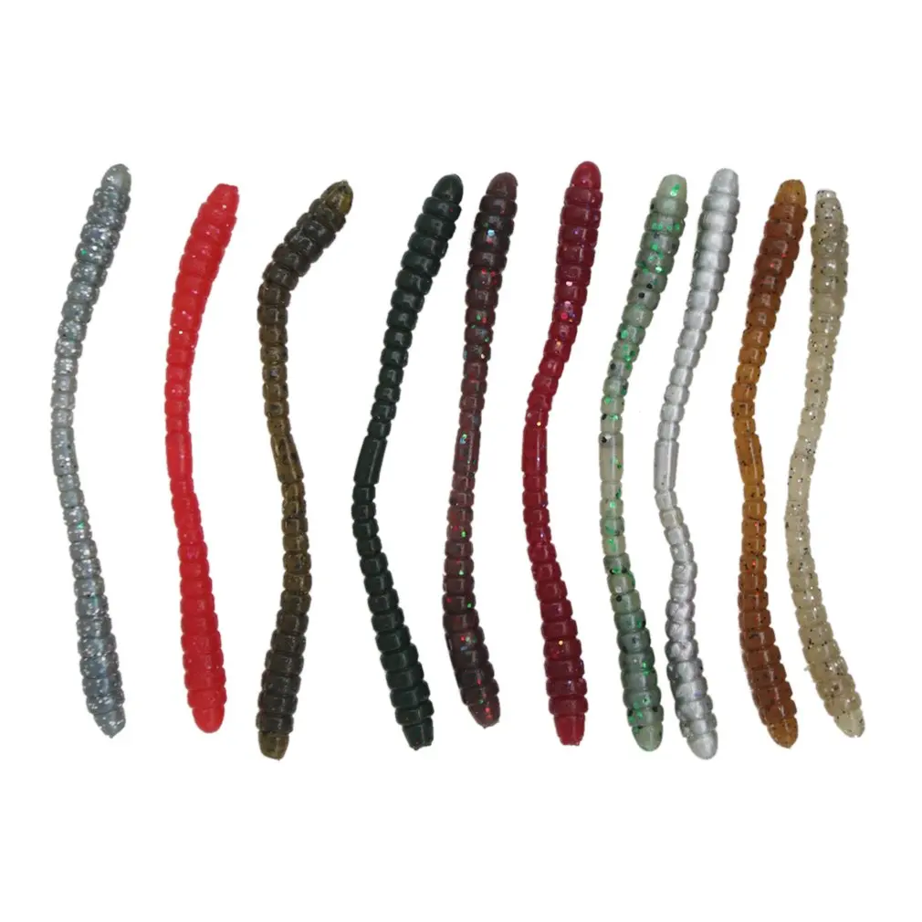 

10PCS/SET 10CM Soft Floating Trout Worm Soft Baits Artificial Fishing Lures Sea Worms Earthworm Fishing Soft Lures Wobblers