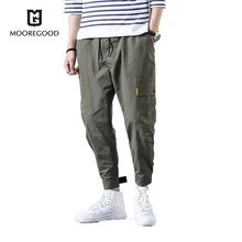Mooregwood осень весна мужские с большими карманами Ankel брюки карго мужские весенние уличные комбинезоны спортивные штаны мужские черные штаны для бега